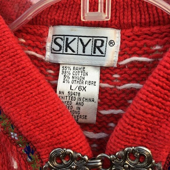 Vintage girls SKYR RED Christmas Sweater 6X - Picture 3 of 6